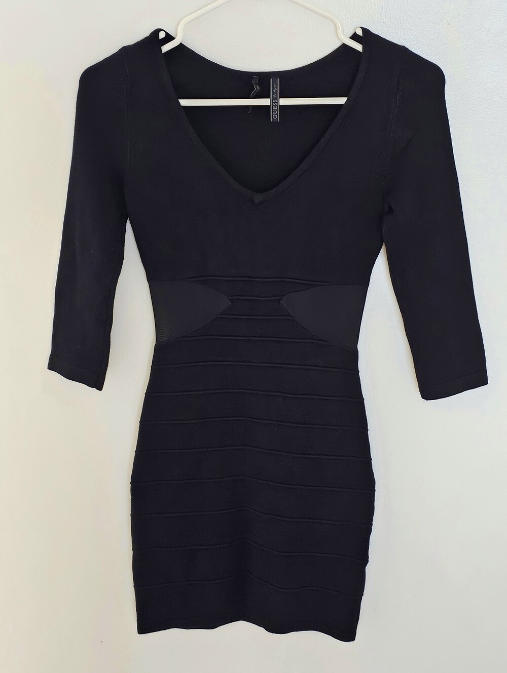 Guess Black Mini Dress Mesh Sides XS
